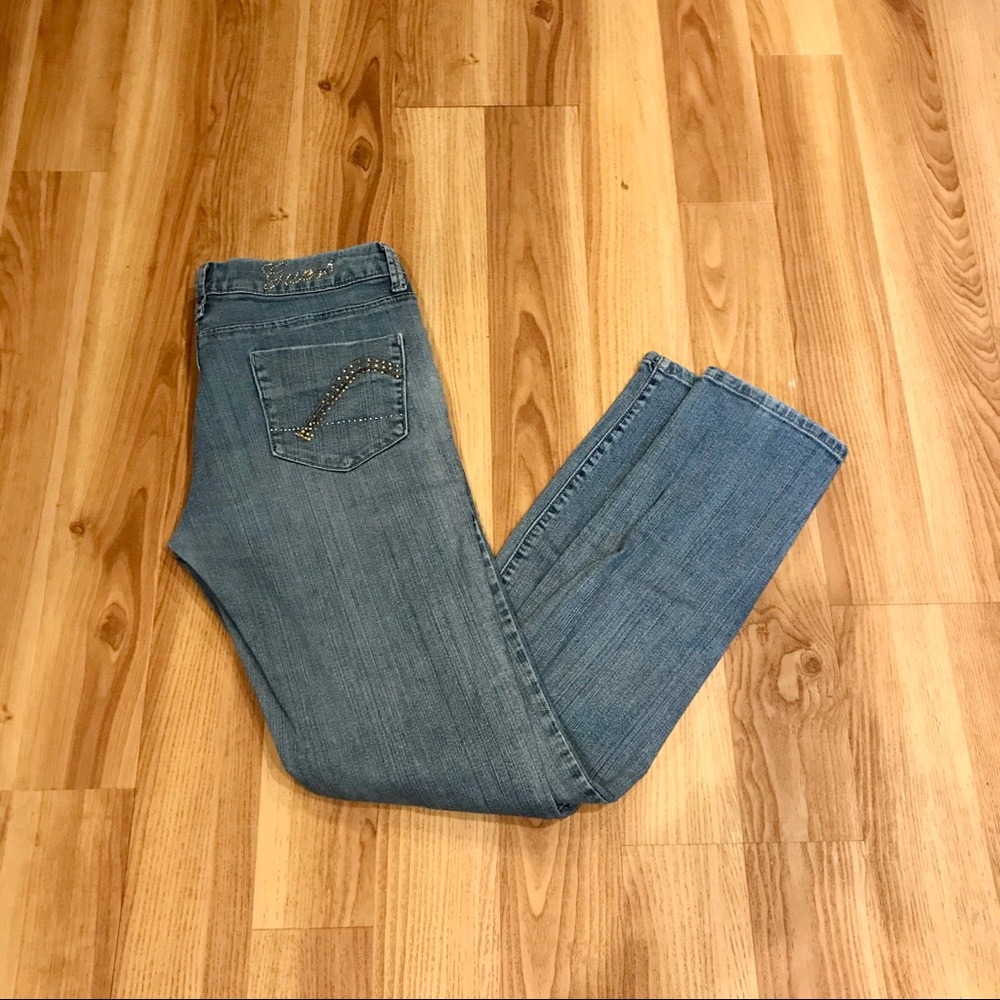 Guess Jeans Skinny Leg SZ 29 Bling Pocket Detail